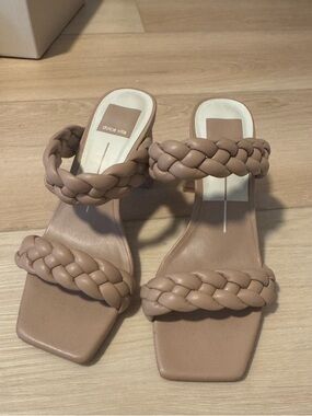 Dolce Vita nude braided sandal heels